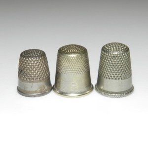 Vintage Thimble Size 7-8-11 Made in Germany Silver Color Metal